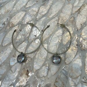 *4/$15*. Costume big gold hoop with clear dangle stone
